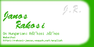 janos rakosi business card